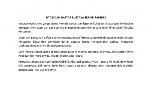 SITASI DAN DAFTAR PUSTAKA SKRIPSI FAPERTA 